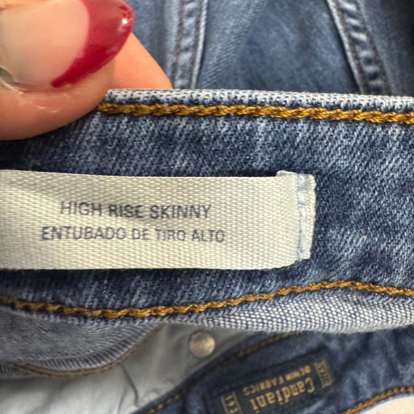 Universal Thread High Rise Skinny Jeans Candiani Denim Blue Raw Hem 14/32R - Picture 6 of 9